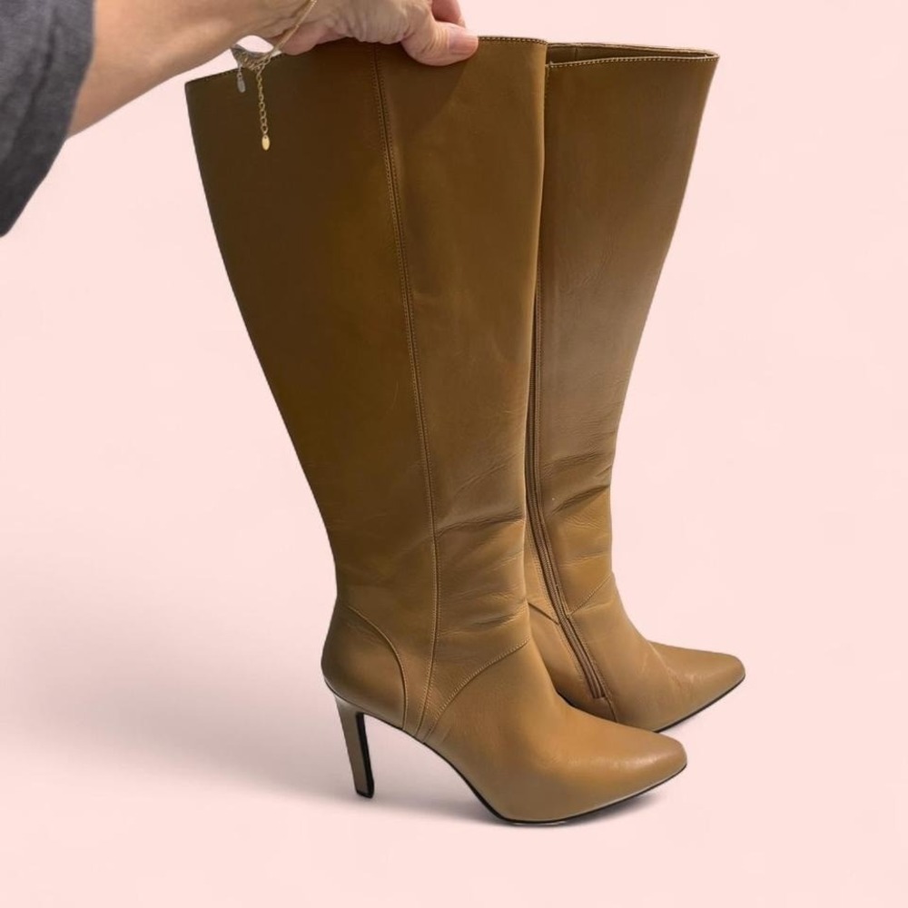 New Newport News Camel Leather Knee-High‎ Boots | Size 10